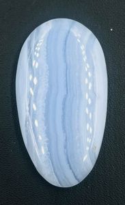Hermoso Cabujón de Ágata Azul con Diseño de Encaje, Tamaño de Fábrica 42 x 23 x 7 mm, Precio de Fábrica, Forma de Pera Larga y Lisa, Joyería de Ágata Natural - Product Image 2