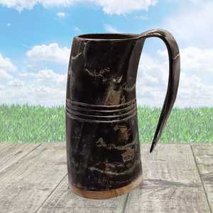 Jarra de Cuerno Duradera, Pulida y Segura para Alimentos, Jarra de Cuerno Lacada para Cerveza, Café y Bebidas, Jarra Rústica Medieval para Hombres y Mujeres - Product Image 2