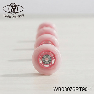 YEOU CHERNG WB08076RT90-1 Pink Skate <b>Wheel</b> With Red Core For Outdoor Sports - Product Image 4