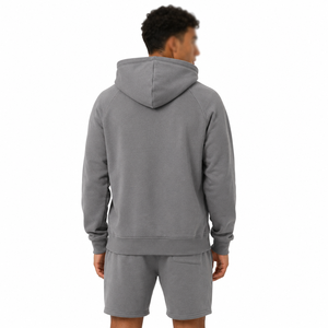 Sudaderas con Capucha para Hombre de Alta Calidad, Color Gris Jaspeado, Mezcla de Algodón y Felpa, Manga Raglán, Corte Holgado, Estilo Urbano, Logotipo Personalizado - Product Image 3
