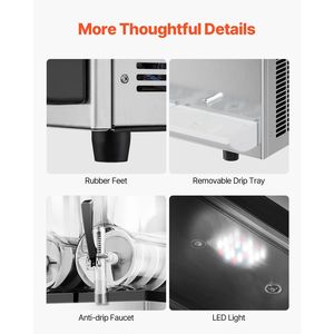 Macchina Professionale per Slushy in Acciaio Inox con Tre Vasche da 12L, 144 Bicchieri, per Margarita e Smoothie - Product Image 6