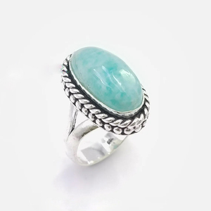 Anillo de Amazonita Natural en Plata de Ley 925, Joyería Artesanal con Piedras Preciosas, Anillo Estilo Boho - Product Image 3