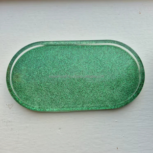 Resin Trinket <b>Tray</b> Handmade Oval Jewelry Dish Made <b>Black</b> Resin Luxury Eco-Friendly Plate & <b>Serving</b> <b>Tray</b> Home Decor Fruit - Product Image 1