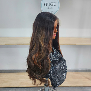 Peluca de Cabello Humano Natural 6x6 HD Transparente para Cierre de Encaje, Ondulado, con Reflejos, Línea de Cabello Natural, 250 Densidad, Suave y Voluminoso - Product Image 2