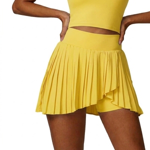 Women's Lavender <b>Pleated</b> Sport <b>Skirt</b> With Elastic Waist And Built-In Shorts Breathable Woven Fabric Solid Color Golf Clothing - Product Image 4