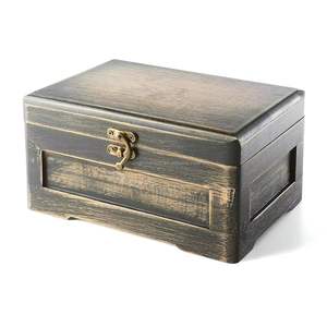 Caja de Almacenamiento de Madera Vintage con Tapa con Bisagras, Organizador Rústico para Joyas y Recuerdos, Caja de Regalo Decorativa para Escritorio - Product Image 2