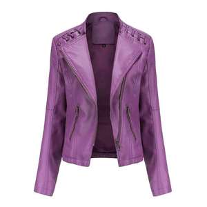 Women's PIHA SPORTS Original Leather Jacket (3 Colors) Biker Jacket with Zip Pockets Breathable Light <b>Weight</b> Regular for Winter - Product Image 5