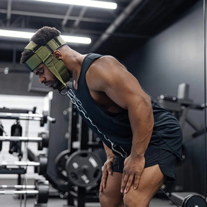 Weight Lifting Men Fitness Strength Exercise <b>Belt</b> <b>Chain</b> Strap Weightlifting Head Neck Harness - Product Image 6