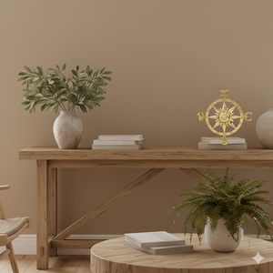 Brújula de Latón Pequeña, Placa Náutica Decorativa de Pared, Decoración de Pared Marina Vintage, Brújula Marítima de Latón Hecha a Mano para el Hogar u Oficina - Product Image 3