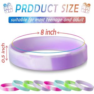 Braccialetti in Silicone Monocolore, Set da 20 Pezzi, Bracciali Elastici in Gomma Colorata per Donne, Uomini, Adolescenti, Regalo - Product Image 3