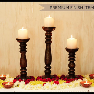 Custom Factory Supplier Wooden <b>Candle</b> <b>Pillar</b> <b>Holder</b> Set of 3 Pieces Made of Mango <b>Wood</b> <b>Candle</b> Stand for Farmhouse Decoration - Product Image 6