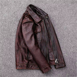 Veste en cuir véritable pour homme de marque personnalisée avec fermeture éclair et poches, idéale pour l'automne et l'hiver - Product Image 3