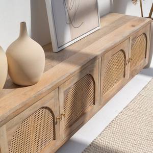 ตู้วางทีวีทรงโค้งหวายเทียม รุ่นวันดานา โนวา ทีรา ดีไซน์ทันสมัย ตกแต่งด้วยการสานแบบธรรมชาติ - Product Image 2