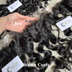 Venta al por mayor HD Lace 13x4 5x5 6x6 Super Double Drawn Top Grade Premium Ocean Curly Style Natural Cutícula Alineada 100% Real Human - Product Image 1