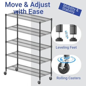 High Quality Stainless Steel 5 Tier Kitchen Storage Rack Multipurpose Organizer Shelving Stand for Living Room <b>At</b> Cheapest Price - Product Image 6