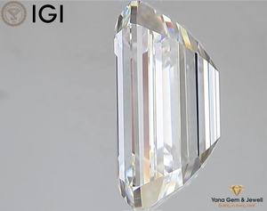 5.01 Carat F Blanc VVS2 Clarté Émeraude Coupe CVD Lab Grown Diamond 11.49 MM IGI Certificat Déclaration Anneau Boutique Bijoux - Product Image 6