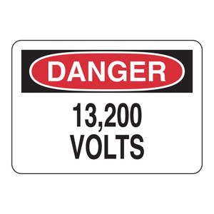 Letrero de Aluminio de Alta Tensión de 13,200 Voltios para Áreas de Alto Voltaje en Interiores/Exteriores - Product Image 2