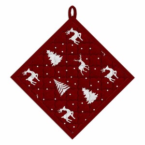 100% Cotton <b>Red</b> Color Christmas Printed Design Pot Holder Oven Safe Dishwasher Safe Indian Manufacturer Pot Holder for <b>Hot</b> Sale. - Product Image 2