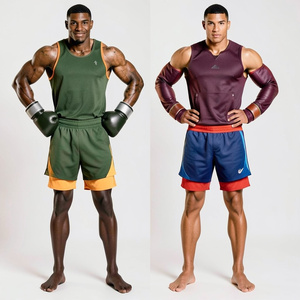 Conjunto de Camiseta y Pantalones Cortos de Boxeo, Diseño Personalizado, Uniforme de Entrenamiento, Equipo de Lucha, MMA, Kickboxing, Artes Marciales, Fitness, Gimnasio, Equipo - Product Image 3