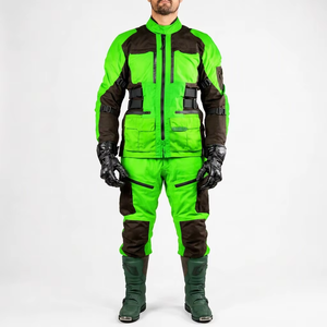 Traje de Motociclismo, Chaqueta y Pantalones con Cierre Completo, Diseño de Bloques de Color, Equipo de Protección para Todas las Estaciones, para Carreras en Carretera - Product Image 3
