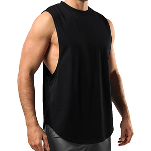 Débardeur de sport pour homme, sans manches, en coton personnalisé, séchage rapide, mélange Spandex/Coton, OEM ODM, vêtements d'entraînement fitness, toutes tailles - Product Image 1