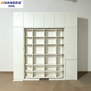 <span class=keywords><strong>Lit</strong></span> mural <span class=keywords><strong>pliant</strong></span> invisible rotatif en bois, design moderne personnalisable, taille double/queen, avec bibliothèque et <span class=keywords><strong>armoire</strong></span>, vente chaude - Product Image 2