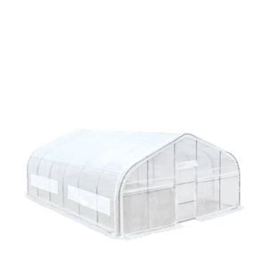 Serra a tunnel 20FT X 30FT per Grow Tent, con copertura in rete Leno Ripstop da 12 Mil, telaio freddo stabile, finestre a rotolo e soffitto a punta TMG G - Product Image 5