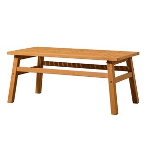 Table basse d'extérieur en bois de cèdre massif de 42 pouces, table d'appoint de style farmhouse avec plateau à lattes pour patio et jardin, table d'appoint durable - Product Image 1