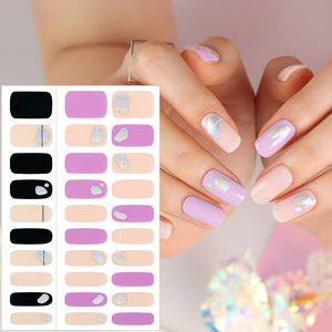 ShineB 3D Auto Nail Art Gel Nail Stickers Púrpura Negro Color Holograma Patrón geométrico Hecho en Corea-OEM/ODM - Product Image 1