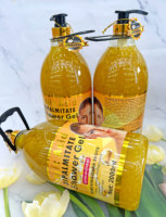 Vente de gros Gel douche Carotte Curcuma AHA Gold Gommage blanchissant Savon liquide exfoliant Soins de la peau naturels 2000ml