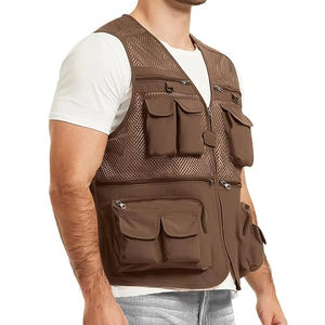 Chaleco de Pesca Ligero y Transpirable para Invierno, con Múltiples Bolsillos, Mangas Largas, de Lona, Informal, de Poliéster, con Logotipo Personalizado, para Actividades al Aire Libre - Product Image 3