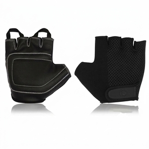 <b>Half</b> Finger Training Gloves Faux Leather Breathable Non <b>Slip</b> Gym Sparring Unisex <b>Slip</b> On Closure Black Best Sale High Impact set - Product Image 1