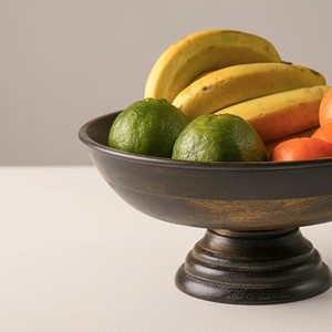 Corbeille à fruits rectangulaire en bois de noyer noir, style moderne du milieu du siècle |   Installation de table artisanales en gros, importées d'Inde - Product Image 4
