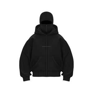 Sweat à capuche balaclava surdimensionné double couche 500 GSM personnalisé OEM pour homme, style streetwear lourd avec double capuche intégrée - Product Image 4