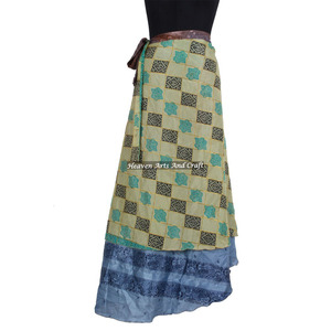 Falda de seda para mujer 2026, falda cruzada vintage hermosa, falda cruzada mágica de seda para mujer, pareo sarong mágico de 38 pulgadas, último diseño personalizado - Product Image 4