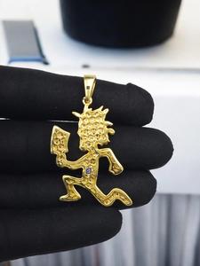 จี้รูปตัวอักษร J สีโรสโกลด์ประดับเพชรโมอิสซาไนต์ ดีไซน์รูปดาวและสายฟ้า สไตล์ฮิปฮอป สำหรับงานปาร์ตี้ - Product Image 2