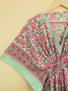 Wholesale Cotton Kaftan Indian Floral Kaftan Long Kaftan Dress For Women Beach Cover <b>up</b> Sleepwear Summer Wear Kaftan Dress - Product Image 2