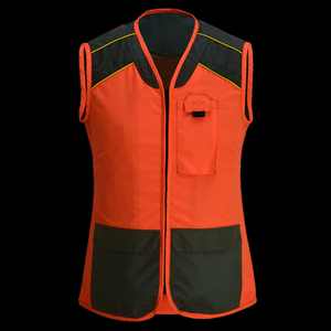 Gilet de chasse en toile antistatique robuste, multi-poches, orange, pour le terrain, gilet utilitaire extérieur, durable et respirant - Product Image 5
