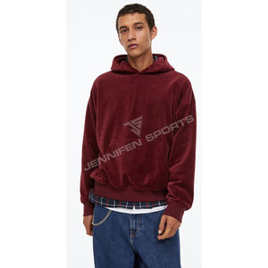 Sweat à capuche d'hiver tendance pour homme, personnalisable avec logo, 100 % velours, couleur unie, manches longues, respirant, séchage rapide, pull-over décontracté - Product Image 3