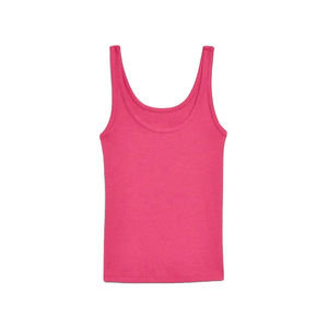 Camiseta sin mangas rosa para mujer, ajustada, de algodón y spandex, para uso casual y deportivo, fabricante OEM de marca privada. - Product Image 2