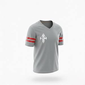 Camiseta de Fútbol Americano para Hombre de Alta Calidad, Cuello en V, Temporada de Verano, Talla Grande, Secado Rápido, Manga Corta, 100% Poliéster - Product Image 4