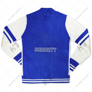 Robe cardigan longue et flexible à demi-manches en tricot 100 % acrylique épais et chaud avec emblème brodé, Sorority Zita Phi Bita - Product Image 5