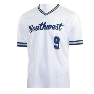Maillots de baseball personnalisés classiques rétro du sud-ouest, de haute qualité, sublimés, col en V, polyester respirant - Product Image 2