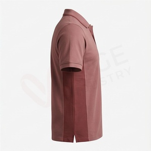 Polo à manches courtes pour homme, couleur unie, coton piqué, respirant, coupe classique, logo sur le devant - Product Image 3