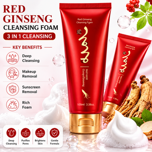 Red Ginseng Cleansing Foam Deep Cleansing Facial Cleanser Korean Skincare - Product Image 3