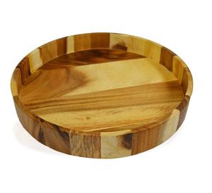 Vendedor caliente, bandeja de servicio de madera hecha a mano Natural de tamaño personalizado, madera de acacia ecológica para desayuno, uso en restaurante de Hotel en casa - Product Image 4