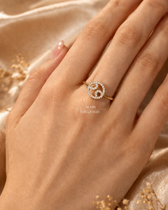 Anillo de Oro Minimalista con Diamantes CZ del Signo de Cáncer, Joyería con Piedra de Nacimiento de Julio, Regalo de Astrología para Ella - Product Image 5
