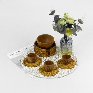 Juego de Manteles Individuales de Ratán Natural Estilo Bohemio Viettimecraft, Anillo para Servilletas y Posavasos Hechos en Vietnam, Empaquetados en Cartón, Venta al Por Mayor - Product Image 4