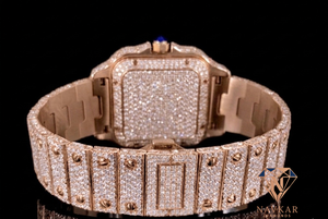 Reloj de Lujo con Diamantes Moissanite, Estilo Hip Hop, Correa de Acero, Diseño Redondo, Ideal para Hombres - Product Image 2