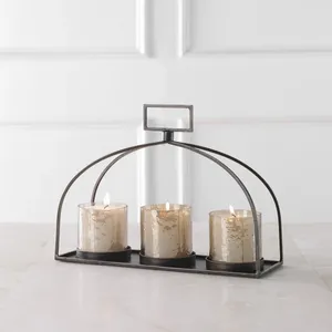 Support à bougie en métal fait main de qualité supérieure avec un attrait artistique et luxueux contemporain, support à bougie en bambou contemporain à effet flottant - Product Image 4
